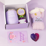 Birthday Gifts for Women,Unique Birthday Presents Friendship Gift Purple Relaxing Self Care Set Ideas Care Package Gifts Basket for Women Mom Sister Best Female Friend Gifts Box