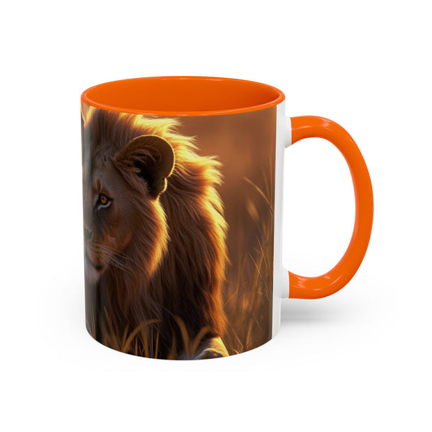 Majestic Lion Accent Coffee Mug | Animal Lover Gift, Wildlife Decor, Unique Mug, Gift for Her, Nature Enthusiast