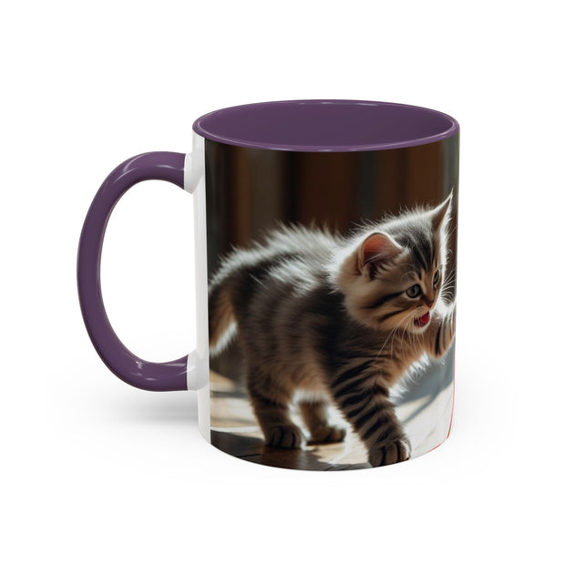 Cute Cat Accent Coffee Mug - Purrfect Gift for Cat Lovers, Pet Owners, Home Decor, Coffee Enthusiasts, Birthday, Holidays