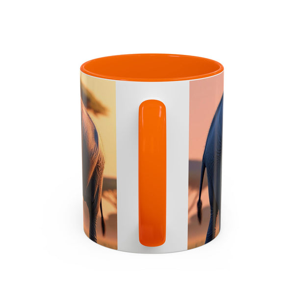 Elephant Family Accent Coffee Mug - Perfect Gift for Wildlife Lovers, Tea Lovers, Home Decor, Nature Enthusiasts, Animal Lovers