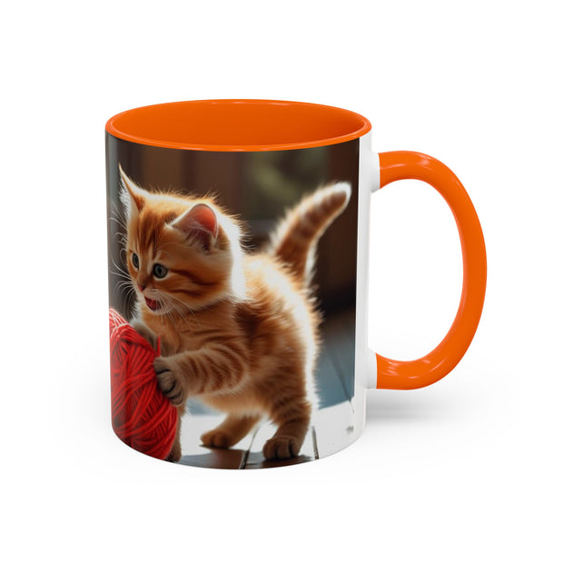 Cute Cat Accent Coffee Mug - Purrfect Gift for Cat Lovers, Pet Owners, Home Decor, Coffee Enthusiasts, Birthday, Holidays