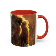 Majestic Lion Accent Coffee Mug | Animal Lover Gift, Wildlife Decor, Unique Mug, Gift for Her, Nature Enthusiast