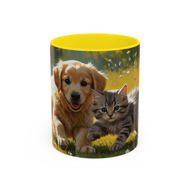 Playful Pet Coffee Mug - Cat and Dog Lovers Gift, Cute Animal Mug, Home and Kitchen Decor, Dog Mom Mug, Cat Dad Gift