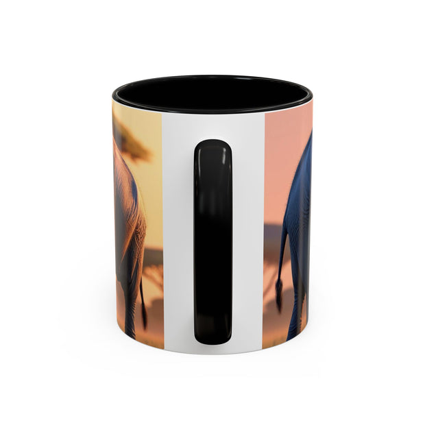 Elephant Family Accent Coffee Mug - Perfect Gift for Wildlife Lovers, Tea Lovers, Home Decor, Nature Enthusiasts, Animal Lovers