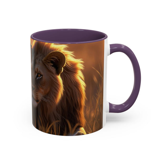 Majestic Lion Accent Coffee Mug | Animal Lover Gift, Wildlife Decor, Unique Mug, Gift for Her, Nature Enthusiast