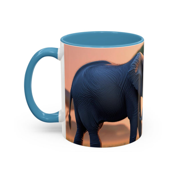 Elephant Family Accent Coffee Mug - Perfect Gift for Wildlife Lovers, Tea Lovers, Home Decor, Nature Enthusiasts, Animal Lovers