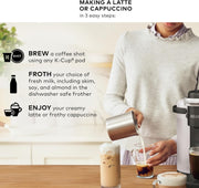 K-Cafe Single-Serve K-Cup Coffee Maker, Latte Maker and Cappuccino Maker, Comes with Dishwasher Safe Milk Frother, Coffee Shot Capability, Compatible with All  K-Cup Pods, Dark Charcoal