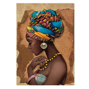 African Art Woman Painting Prints on Canvas Beauty Girl Scandinavian Posters Wall Art Home for Living Room