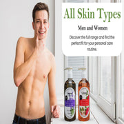 "Moisturizing body wash with lavender and rose extracts"