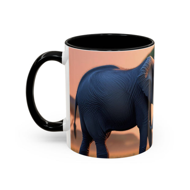 Elephant Family Accent Coffee Mug - Perfect Gift for Wildlife Lovers, Tea Lovers, Home Decor, Nature Enthusiasts, Animal Lovers