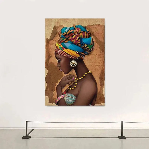 African Art Woman Painting Prints on Canvas Beauty Girl Scandinavian Posters Wall Art Home for Living Room