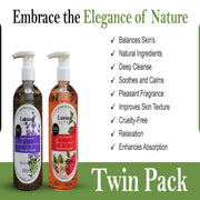 "Moisturizing body wash with lavender and rose extracts"