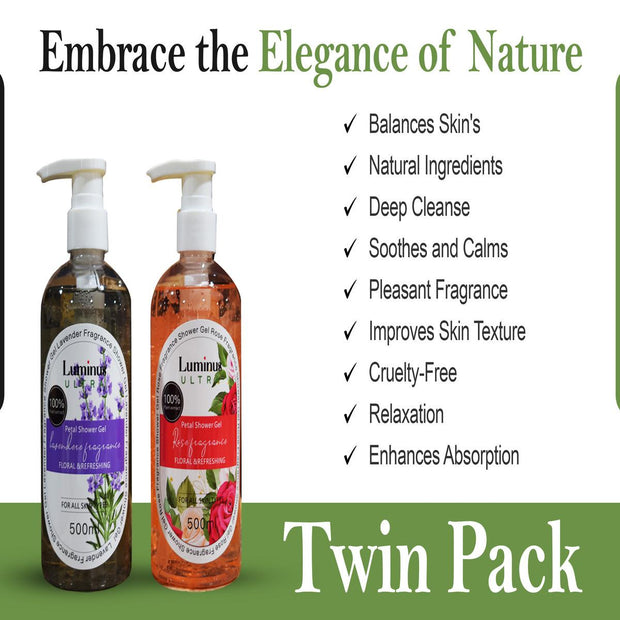 "Moisturizing body wash with lavender and rose extracts"