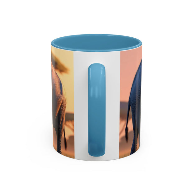 Elephant Family Accent Coffee Mug - Perfect Gift for Wildlife Lovers, Tea Lovers, Home Decor, Nature Enthusiasts, Animal Lovers