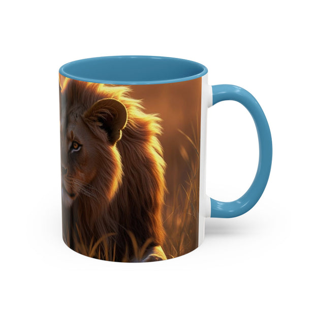 Majestic Lion Accent Coffee Mug | Animal Lover Gift, Wildlife Decor, Unique Mug, Gift for Her, Nature Enthusiast