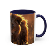 Majestic Lion Accent Coffee Mug | Animal Lover Gift, Wildlife Decor, Unique Mug, Gift for Her, Nature Enthusiast