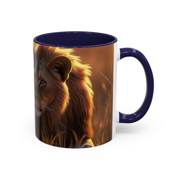 Majestic Lion Accent Coffee Mug | Animal Lover Gift, Wildlife Decor, Unique Mug, Gift for Her, Nature Enthusiast