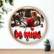 Cute Cat Wall Clock - Be Mine, Home Decor, Cat Lover Gift, Valentine's Day, Pet Decor, Unique Wall Art