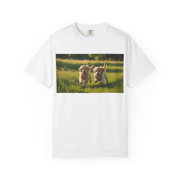 Playful Puppy Garment-Dyed T-Shirt, Cute Dog Shirt, Animal Lover Gift, Casual Wear, Birthday Gift, Pet-Themed Apparel