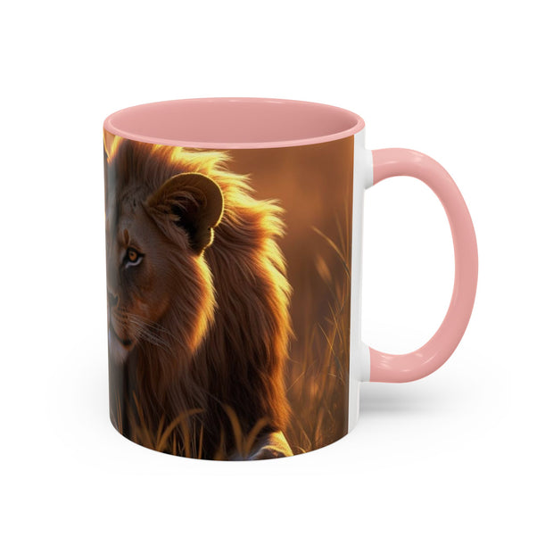 Majestic Lion Accent Coffee Mug | Animal Lover Gift, Wildlife Decor, Unique Mug, Gift for Her, Nature Enthusiast