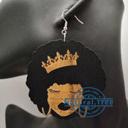 Newest African American Girl Wooden Earrings