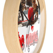 Cute Cat Wall Clock - Be Mine, Home Decor, Cat Lover Gift, Valentine's Day, Pet Decor, Unique Wall Art