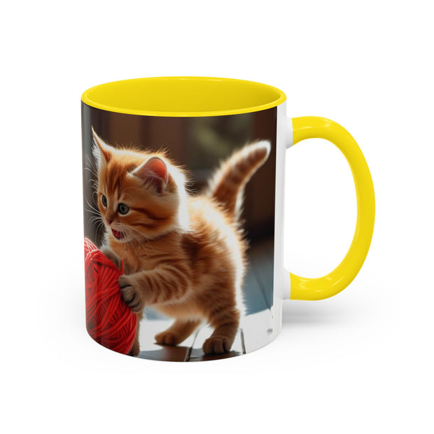 Cute Cat Accent Coffee Mug - Purrfect Gift for Cat Lovers, Pet Owners, Home Decor, Coffee Enthusiasts, Birthday, Holidays