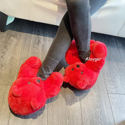 Women'S Plush Teddy Bear Slippers Home Indoor Soft Anti-Slip Cute Winter Warm Floor Shoes Slippers Cartoon