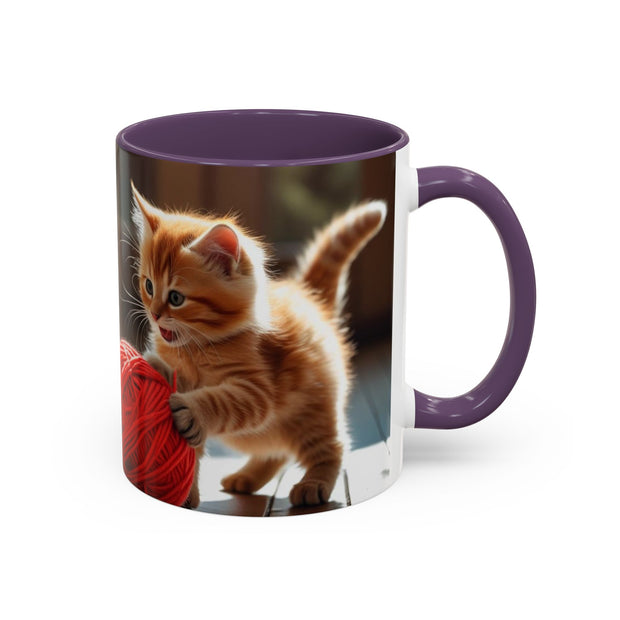 Cute Cat Accent Coffee Mug - Purrfect Gift for Cat Lovers, Pet Owners, Home Decor, Coffee Enthusiasts, Birthday, Holidays