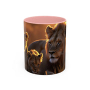 Majestic Lion Accent Coffee Mug | Animal Lover Gift, Wildlife Decor, Unique Mug, Gift for Her, Nature Enthusiast