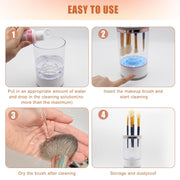 Makeup Brush Cleaners Electric Makeup Brush Cleaner, Brushly Pro Cosmetic Brush Cleaner Machine,Automatic Electric Makeup Brush Cleaner and Dryer with Brush Clean Mat Fit for All Size Makeup Brush