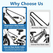 16 Inch Kids Bike Magnesium Alloy Bicycle Adjustable for Aged 4 to 7-16 inches-2