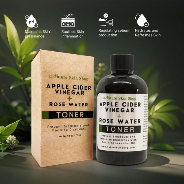 Apple Cider Vinegar + Rose Water Toner - Prevent Breakouts and  Minimize Blemishes with  Soothing Lavender Oil-1
