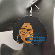 Newest African American Girl Wooden Earrings