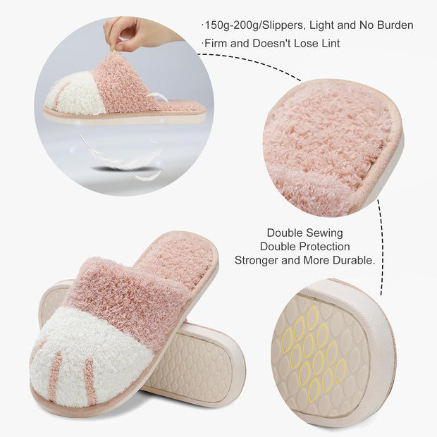 Cute Animal Slippers for Women Indoor Outdoor Memory Foam House Slipper Soft Warm Cozy Fuzzy Bedroom Non-Slip Shoes Christmas Gift Ladies