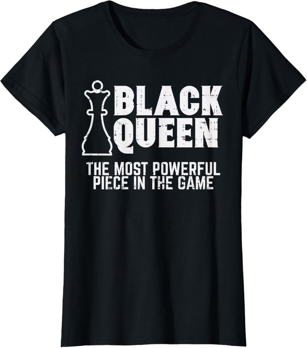 Black Queen Most Powerful Chess African American Women Gift T-Shirt
