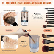 Makeup Brush Cleaners Electric Makeup Brush Cleaner, Brushly Pro Cosmetic Brush Cleaner Machine,Automatic Electric Makeup Brush Cleaner and Dryer with Brush Clean Mat Fit for All Size Makeup Brush