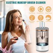 Makeup Brush Cleaners Electric Makeup Brush Cleaner, Brushly Pro Cosmetic Brush Cleaner Machine,Automatic Electric Makeup Brush Cleaner and Dryer with Brush Clean Mat Fit for All Size Makeup Brush
