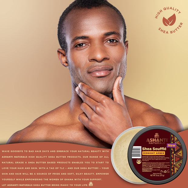Ashanti Naturals Midnight Amber Shea Souffle Body Moisturizer 8 Ounce