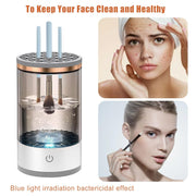 Makeup Brush Cleaners Electric Makeup Brush Cleaner, Brushly Pro Cosmetic Brush Cleaner Machine,Automatic Electric Makeup Brush Cleaner and Dryer with Brush Clean Mat Fit for All Size Makeup Brush