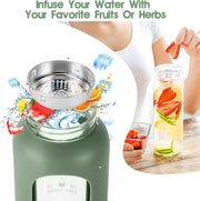 Motivational Glass Water Bottle