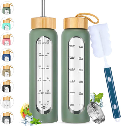 Motivational Glass Water Bottle