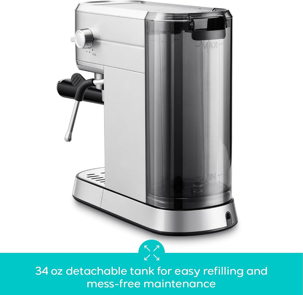 Compact Silver Espresso Brewer