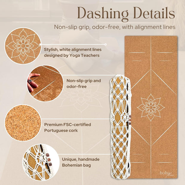 Boho Flow Eco Cork Yoga Mat