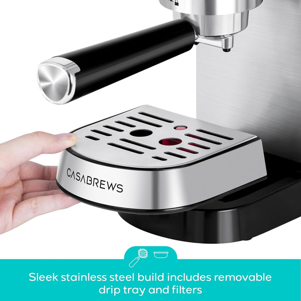 Compact Silver Espresso Brewer