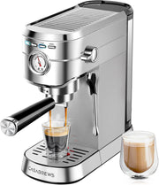 Compact Silver Espresso Brewer