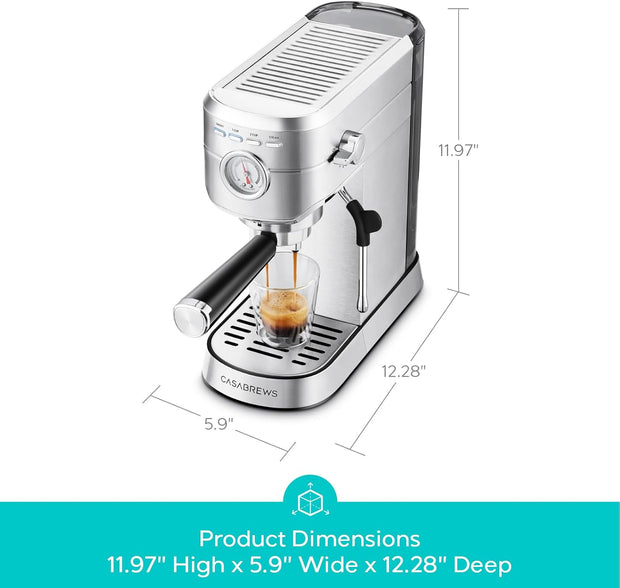 Compact Silver Espresso Brewer
