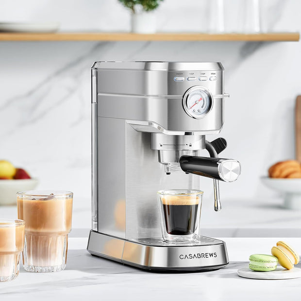 Compact Silver Espresso Brewer