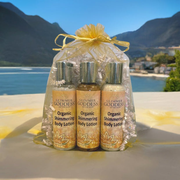 Organic Shimmer Body Lotion Travel Size Gift Set-4
